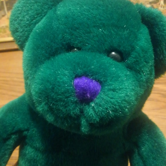 🐻 Vintage 1994 Petting Zoo Plush Bear 90s Green - Picture 5 of 7